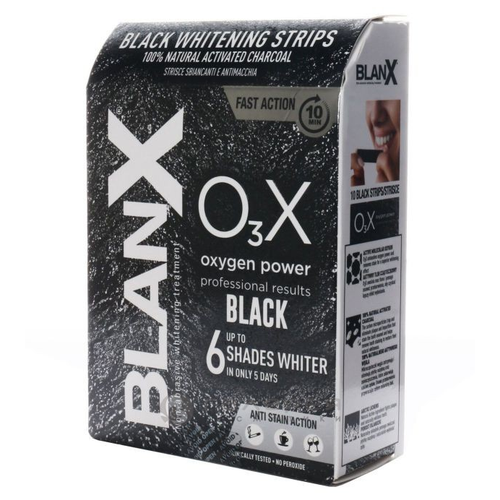 Полоски BlanX O₃X Black Whitening Strips с углем