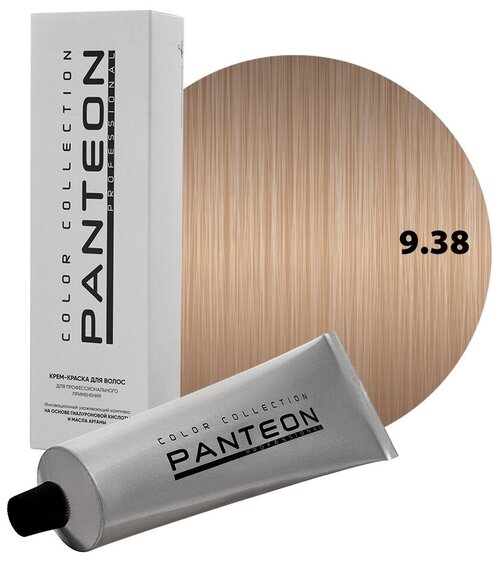 Panteon Color Collection Стойкая крем-краска для волос для профессионального применения, 9.38 светлый блондин золотисто-жемчужный