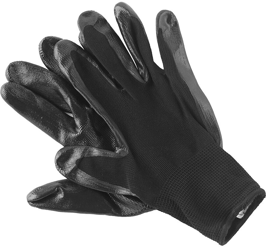 Перчатки трикотажные для защиты рук Hesler (668642/5851/402) нитриловое покрытие 10 (L ) черный - фотография № 2