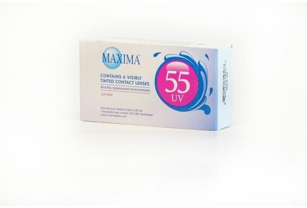 Линзы контактные мягкие Maxima/Максима 55 UV ASPH (-1.25/8.6/14.2) 6шт