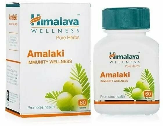 Таблетки Амалаки Хималая Хербалс (Amalaki Himalaya Herbals) для укрепления иммунитета, природный антиоксидант, 60 таб.