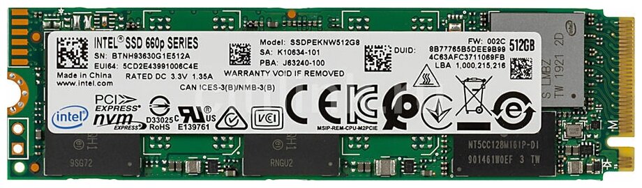 SSD Intel 660p SSDPEKNW512G8X1