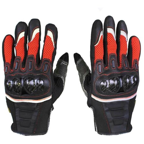 фото Перчатки kamukamu перчатки спортивные мотоциклетные flyover с со светоотражающими полосками цвет красный, размер xl, красный, черный