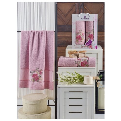 фото Oran merzuka полотенце jodie цвет: светло-розовый br19195 (50х90 см,70х140 см)