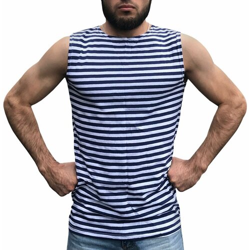 Майка тельняшка в полоску мужская летняя спортивная хлопок