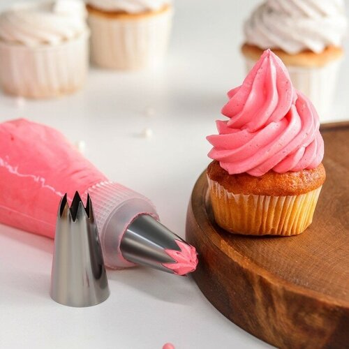 Насадка кондитерская KONFINETTA Открытая звезда d33 см выход 13 см нержавеющая сталь 476₽