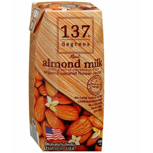 137 Degrees Миндальное молоко с нектаром кокосовых соцветий, 180мл х 8шт
