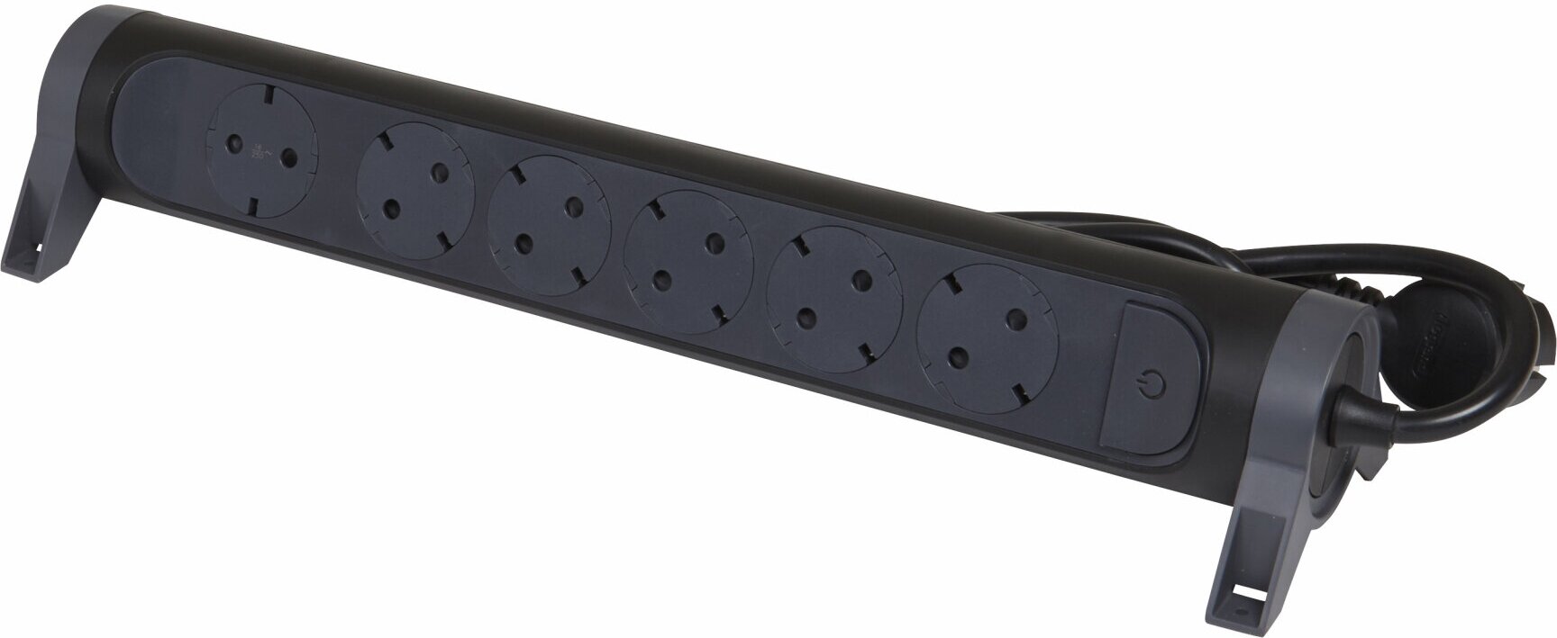 Удлинитель с поворотным основанием серии Комфорт 6 x 2К+З с кабелем 1,5 м, цвет: черный , LEGRAND 694534 (1 шт.)