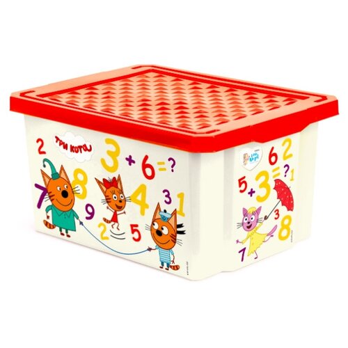 фото Детский ящик для хранения игрушек "обучайка. три кота. считай", 17 л little angel