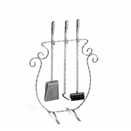 Набор каминный сталь с покрытием под патину состоит из кочерги совка щетки и изящной подставки для подвеса аксессуаров 10397₽