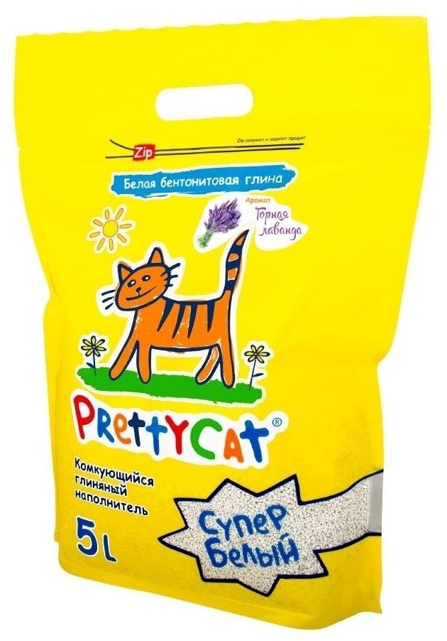 Наполнитель комкующийся PrettyCat Cупер белый с ароматом лаванды, 5л/4.2кг - фото №11