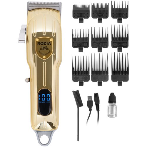 Профессиональная машинка для стрижки волос Rozia HQ-324 , Триммер для стрижки Rozia HQ-324, набор, подарочный