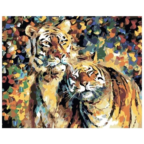 Картина по номерам Тигры, 40x50 см картина по номерам 40x50 на подрамнике тигры q5788