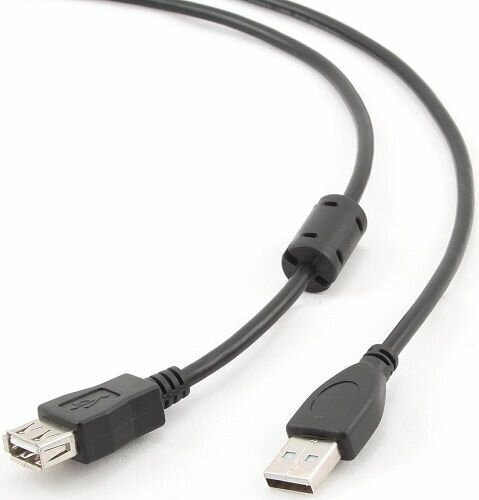 Кабель удлинитель USB 2.0 Pro Filum FL-CPro-U2-AM-AF-F1-1.8M, 1.8 м., ферритовое кольцо, черный раз