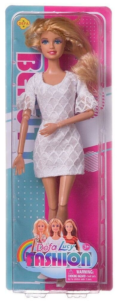 Кукла Defa Lucy Модная девушка, в розово-белом полосатом платье, 28см - фотография № 7