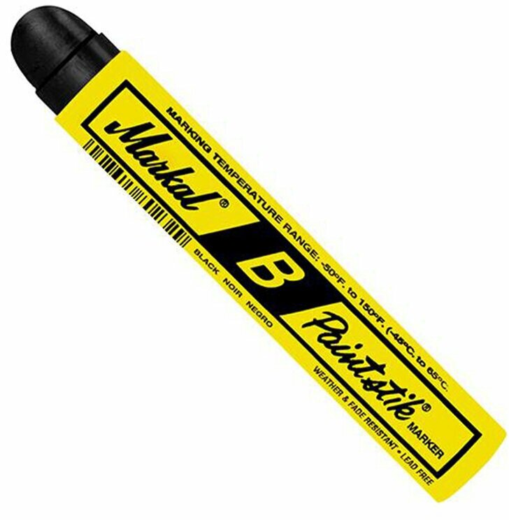 Твердый маркер-краска Markal B Paintstik универсальный, от -46 до +66C, 17 мм Черный