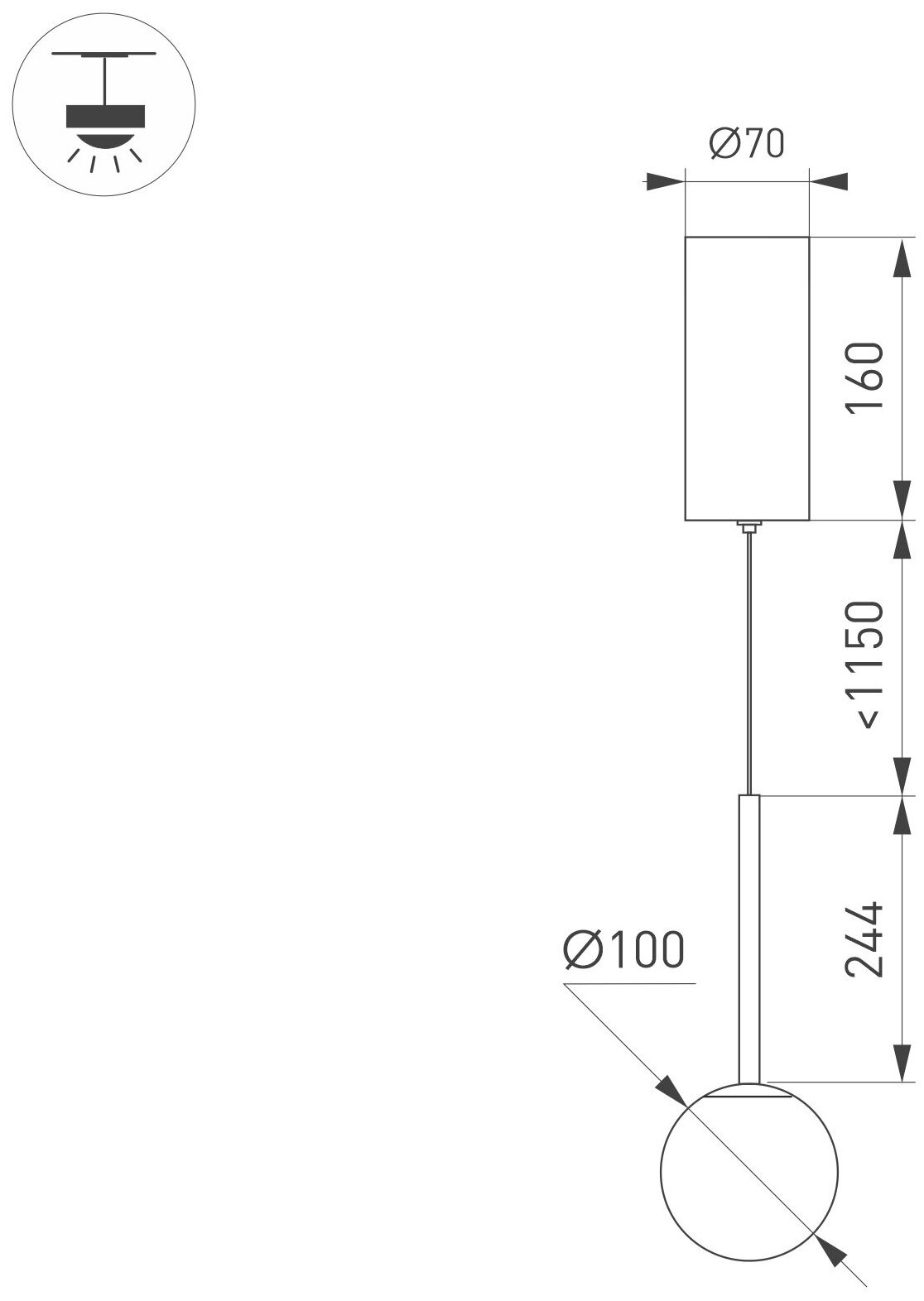 Светильник SP-BEADS-HANG-T-R100-8W Warm3000 (BK, 180 deg, 230V) (Arlight, IP20 Металл, 5 лет) - фотография № 2