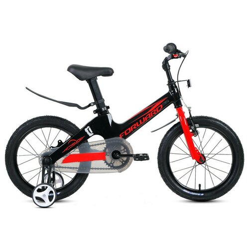 Велосипед 16 FORWARD COSMO 2022 черный/красный велосипед forward valencia 24 1 0 2022 рост 16 черный красный
