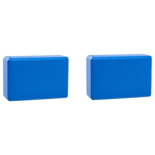 фото Блок (кирпич) для йоги eva, 230х150х75 мм, синий, набор из 2 шт icon