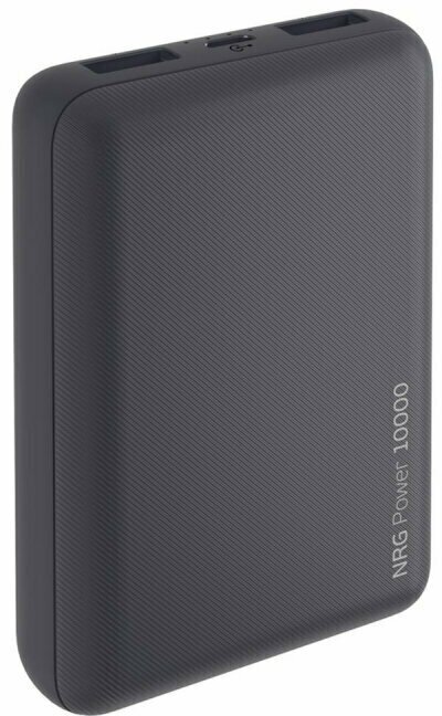 Внешний аккумулятор Deppa NRG Power 10000mAh, 2.1A, 2xUSB, черный, 1665466