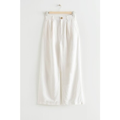фото Широкие льняные брюки с завышенной талией - белый - 44 & other stories