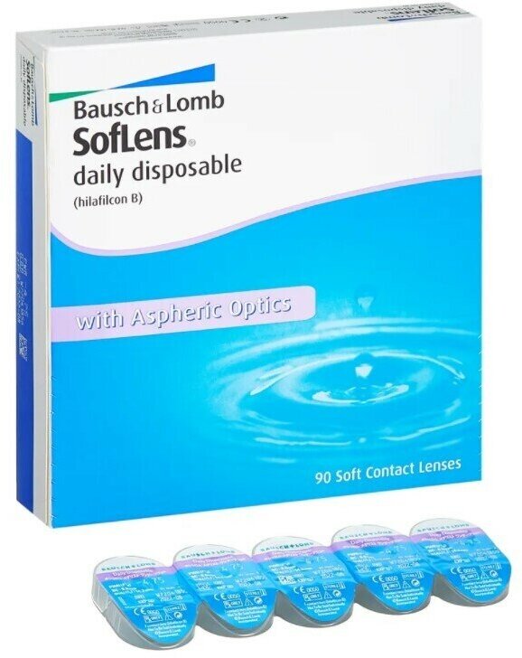 Контактные линзы Bausch & Lomb Soflens Daily Disposable, 90 шт., R 8,6, D -8,5