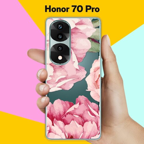 Силиконовый чехол на Honor 70 Pro Пионы / для Хонор 70 Про силиконовый чехол нежные пионы на honor 70 хонор 70