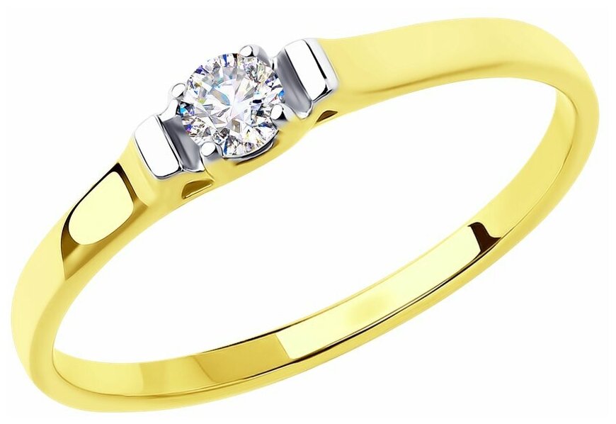 Кольцо Diamant, желтое золото, 585 проба, фианит
