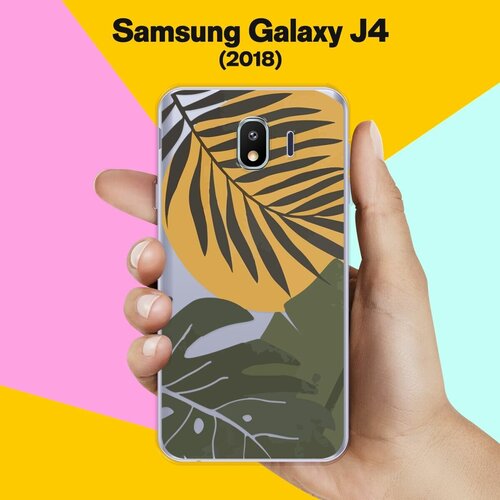 Силиконовый чехол на Samsung Galaxy J4 (2018) Цветы / для Самсунг Галакси Джей 4 2018 пластиковый чехол дигги поднятая рука на samsung galaxy j4 самсунг галакси джей 4