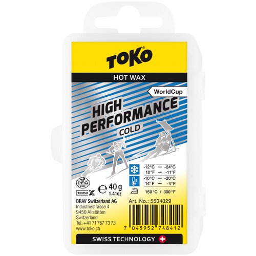 Мазь для лыж TOKO High Performance, cold мазь toko nordic gripwax x cold 12° 30° 25 гр