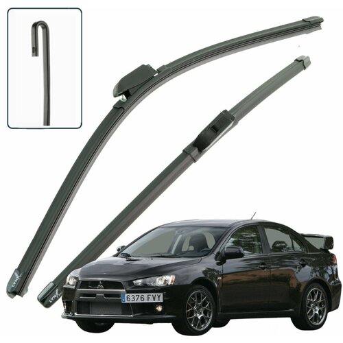 Дворники Mitsubishi Lancer Evolution (10) CZ4A Митсубиси Лансер Эволюшн седан 2008-2010 2011 2012 2013 2014 2015 2016 2017 бескаркасные 600-400 2шт