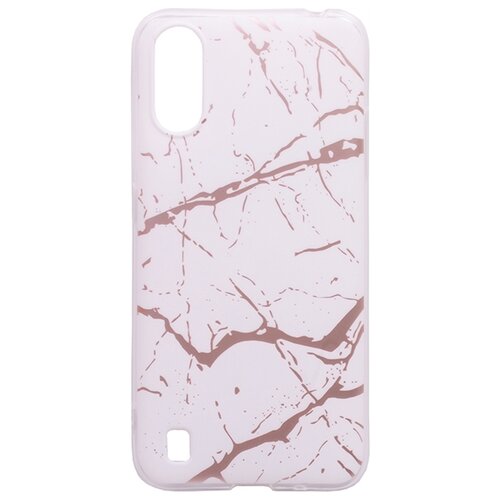 фото Чехол - накладка marble stone для samsung galaxy a01 белый re:pa