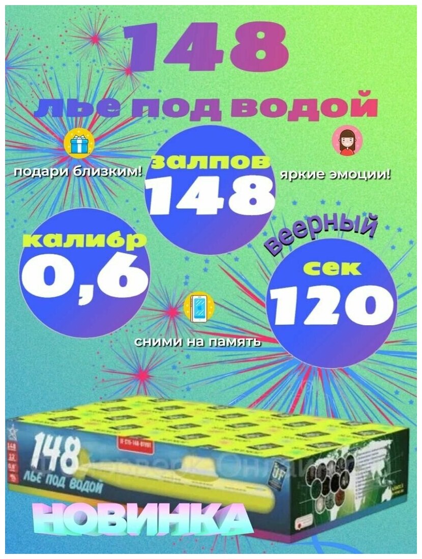 Салют "148 тысяч лье под водой" 148 залпов 0,6 калибр