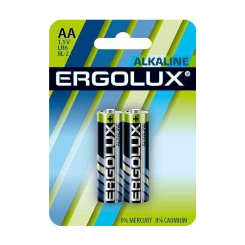 батарейка ergolux alkaline aa в упаковке 4 шт Элемент питания алкалиновый AA/LR6 1.5В Alkaline BL-2 (блист.2шт) Ergolux 11747