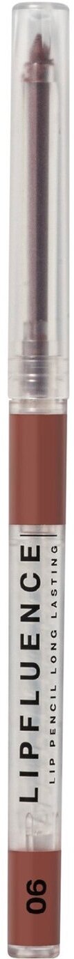 INFLUENCE BEAUTY Карандаш для губ автоматический Lipfluence стойкий, 0,28 г, 06 Нюд коричнево-бежевый