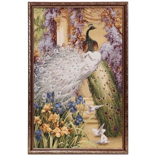 Гобеленовая картина Павлиний дуэт 50х80 см 3677₽