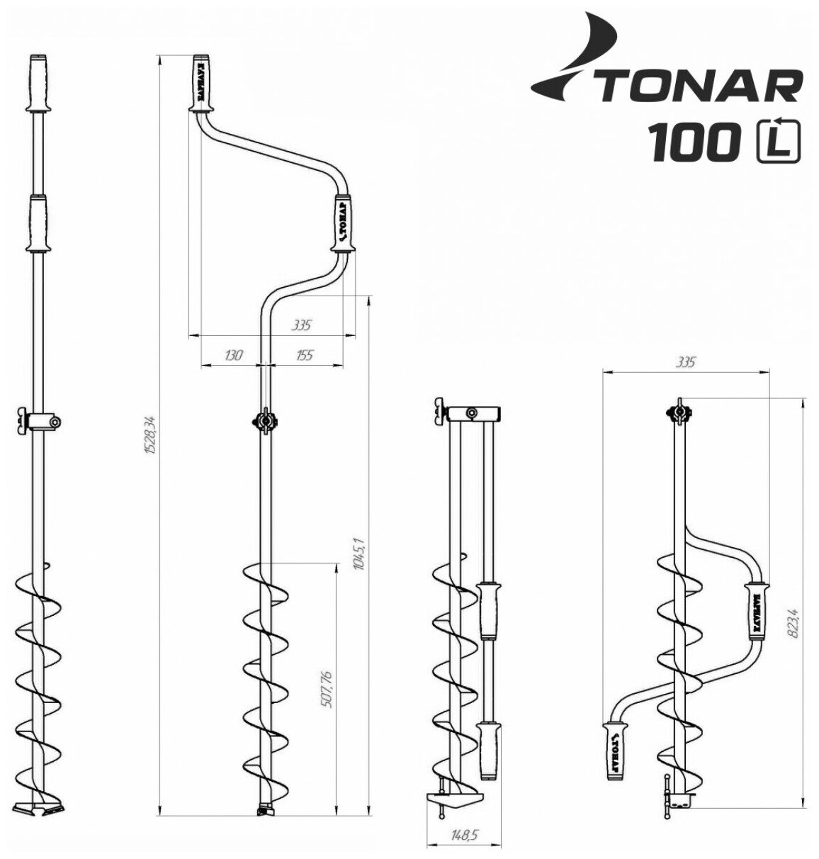 Ледобур ручной ТОНАР ЛР-100Д с чехлом