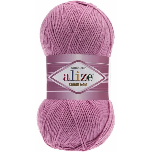 Пряжа ALIZE Cotton Gold, 55% хлопок, 45% акрил, 330 м*100 г, 98 розовая, 1 шт сыр чизолини фермерский 330 г