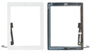 Тачскрин с кнопкой Home и клейкой лентой для Apple iPad 4, белый