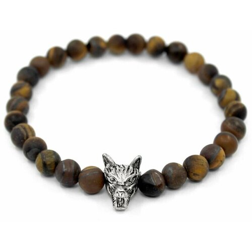 фото Handinsilver ( посеребриручку ) браслет из матового камня тигровый глаз 6мм с волком