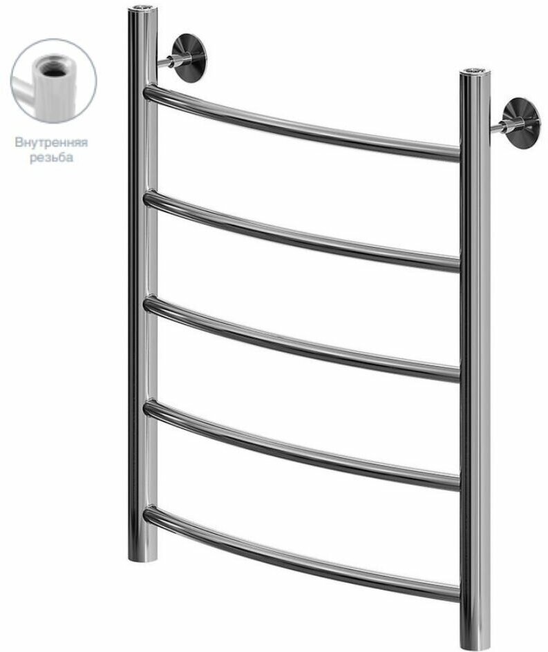 фото Полотенцесушитель My London 60/50 водяной, без полочки из нержавеющей стали для ванной комнаты и душа