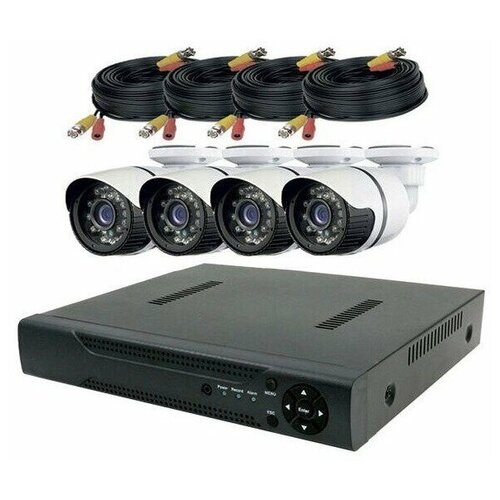 Комплект видео наблюдения на 4 уличные камеры ночного видения с жёстким диском на 2 Трб Full HD цилиндрические алюминиевые 2Мп AHDTVI 1649000₽