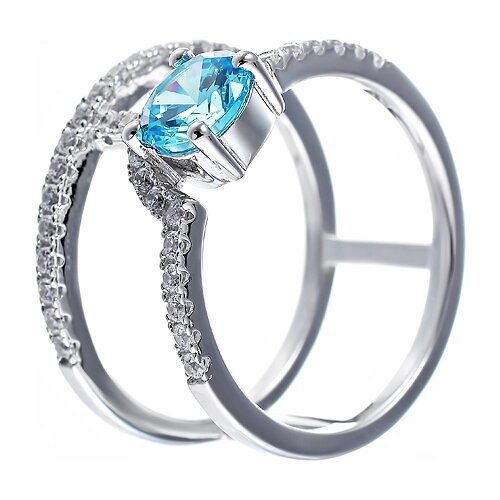 фото Jv кольцо с фианитами из серебра sl20114b1-001-wg, размер 16