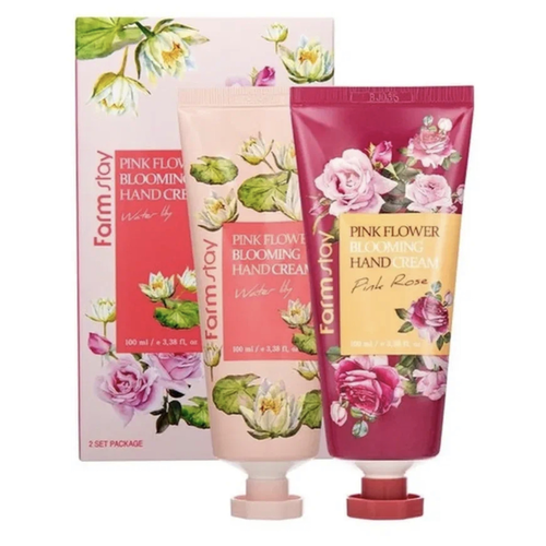 FarmStay Набор кремов для рук с экстрактами цветочных лепестков - Flower hand cream, 2шт*100 мл.