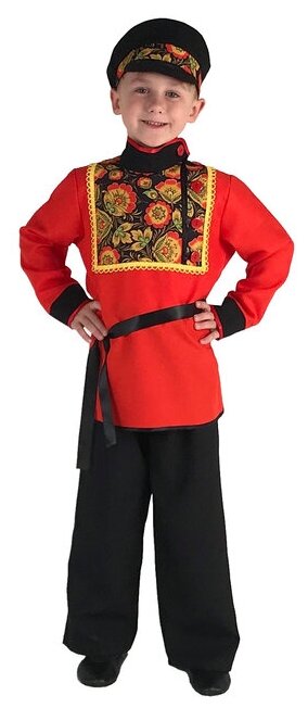 Детский карнавальный костюм для мальчика Хохлома на рост 128-134