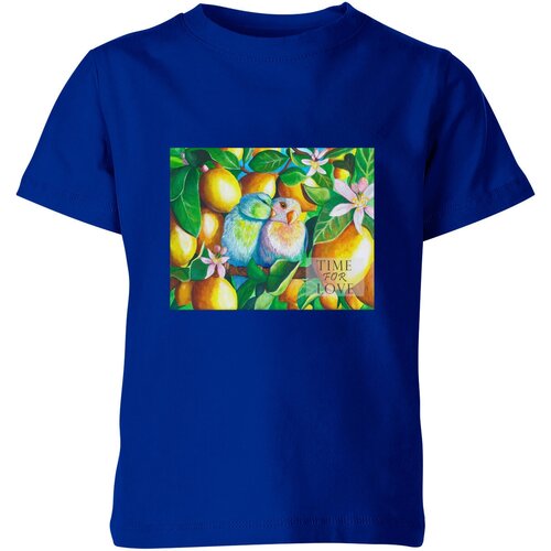 Футболка Us Basic, размер 8, синий детская футболка попугаи в лимонах время для любви 104 красный