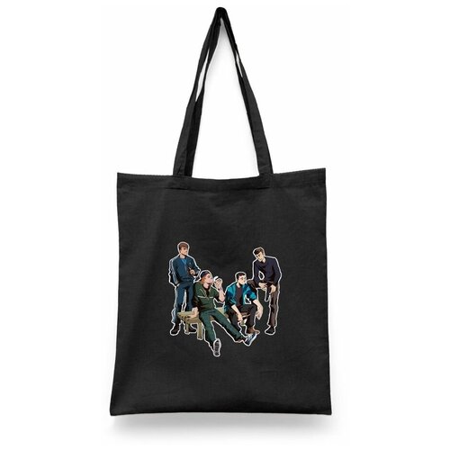 фото Сумка-шоппер унисекс каждому своё "бригада/саша белый/космос/пчела/фил" черная