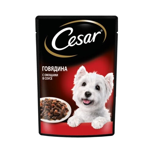 Cesar Паучи для взрослых собак с говядиной и овощами в соусе 85г 10222809 0,085 кг 43487 (41 шт)