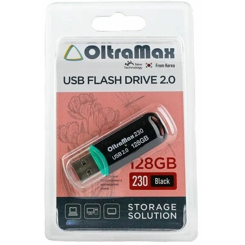 USB Flash Drive 128Gb - OltraMax 230 Black 2.0 OM-128GB-230-Black