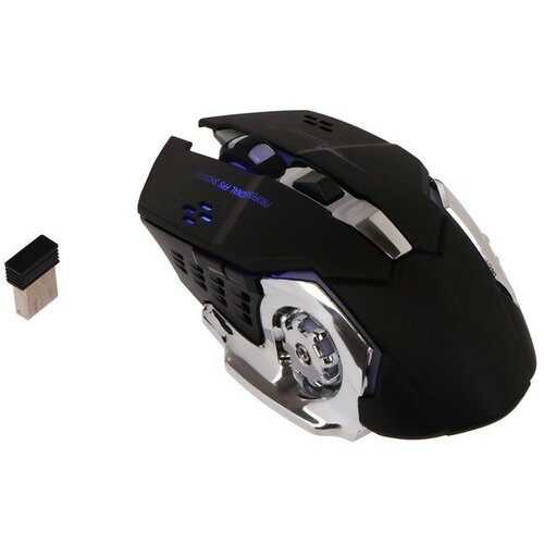 Мышь MB-2.7, игровая, беспроводная, оптическая, 800-2400 dpi, 500 мАч, подсветка, USB, черная ТероПром 7963882
